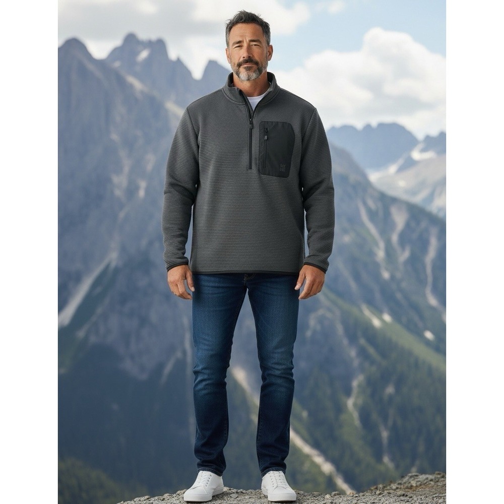Alaskan Hardgear Duluth Trading Blackburn 1/4 Zip Pullover Ribbed Men's 3XL Gray